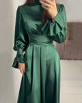 Ava | Satin Bishop Maxi Dress
