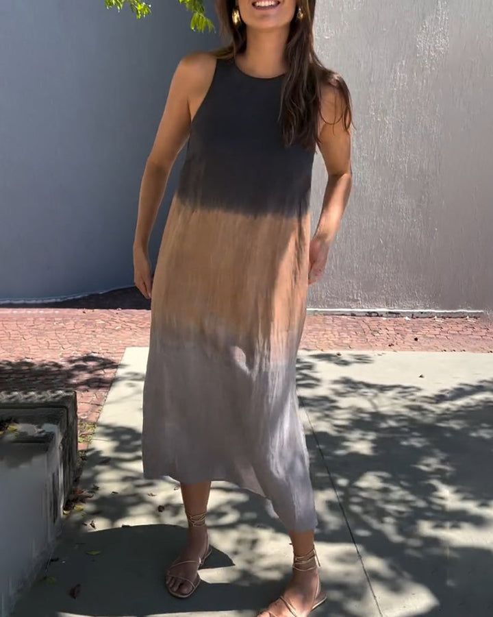 Melanie | Ombre Linen Sleeveless Dress