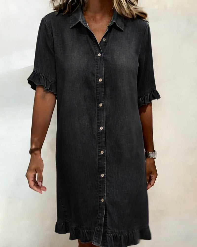 EMMA™ Casual Denim Shirt Dress