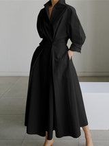 Bethany | Crisp Collar Flow Maxi Dress