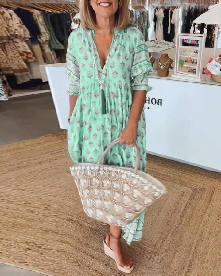 Audrey |  Stylish Bohemian Floral Dress