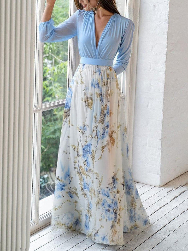 Bella | Flowing Floral Chiffon Gown