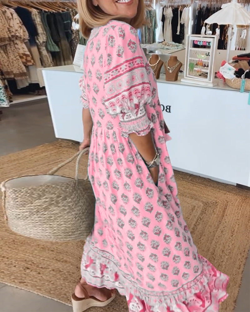Audrey |  Stylish Bohemian Floral Dress