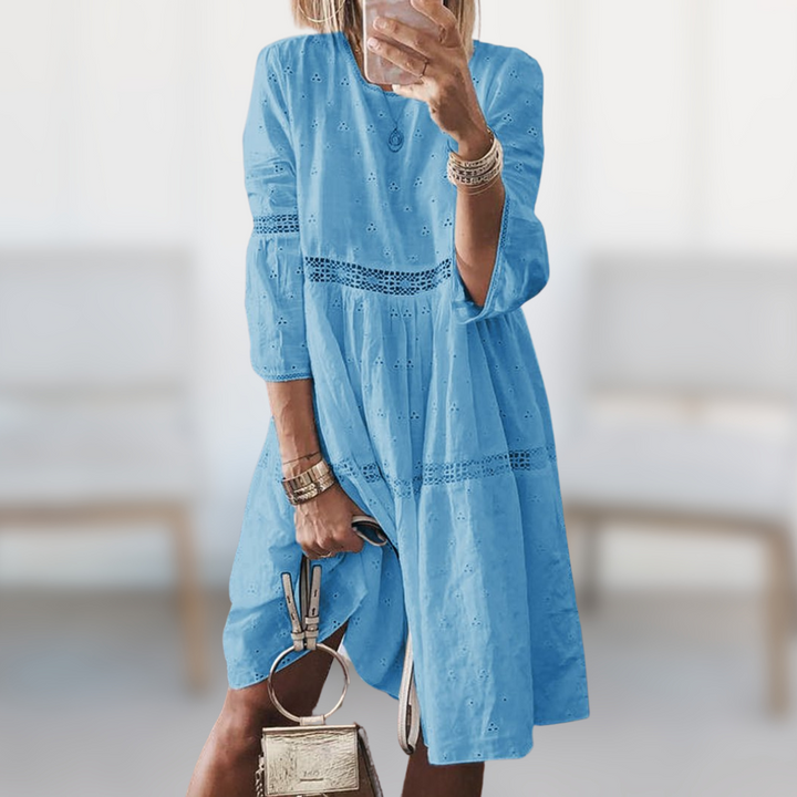 Jenna | Eyelet Detail A-Line Dress