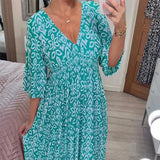 Hazel | Geometric Flare Midi Dress