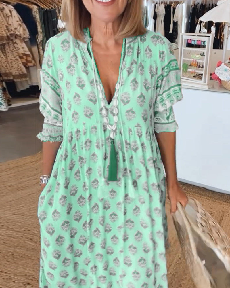 Audrey |  Stylish Bohemian Floral Dress
