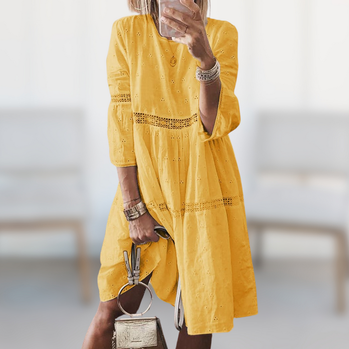 Jenna | Eyelet Detail A-Line Dress