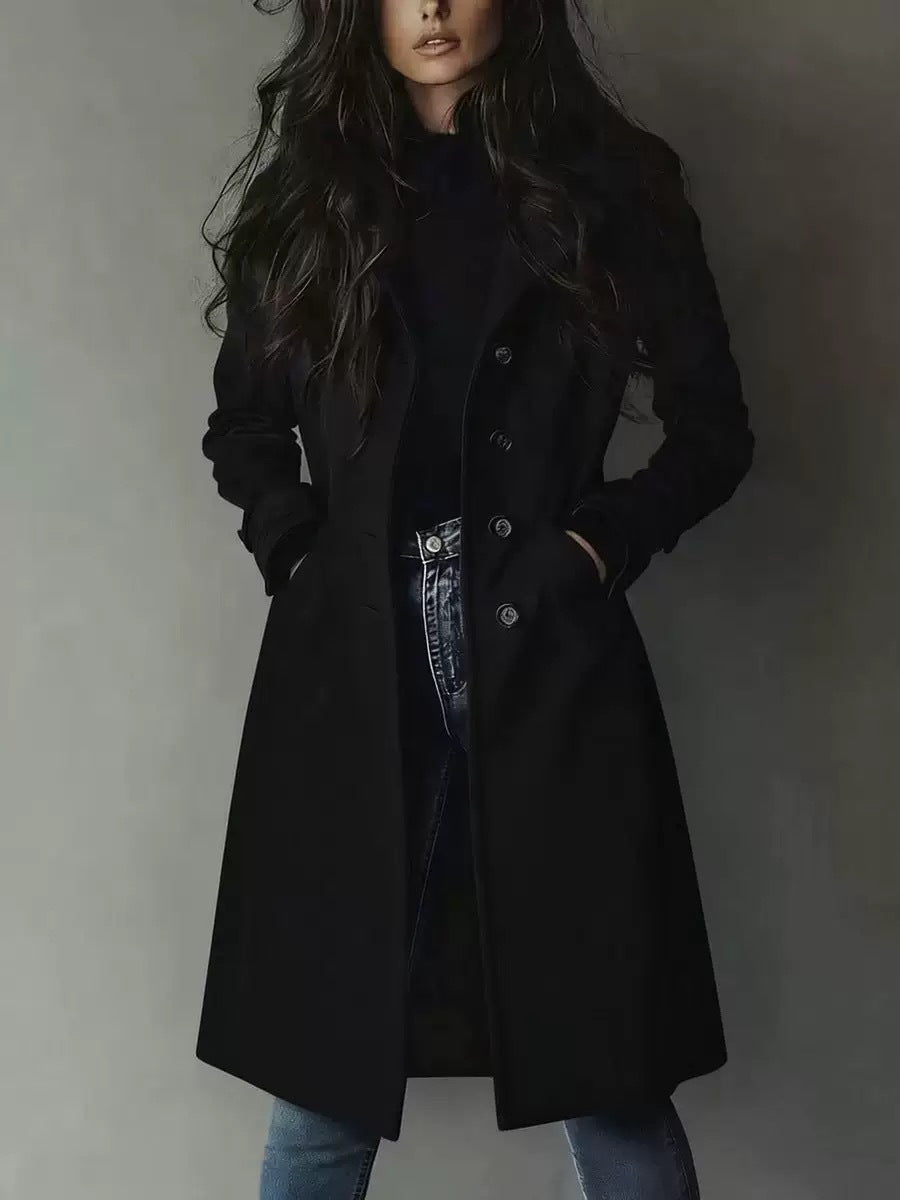 VIVIENNE long trench coat in Black
