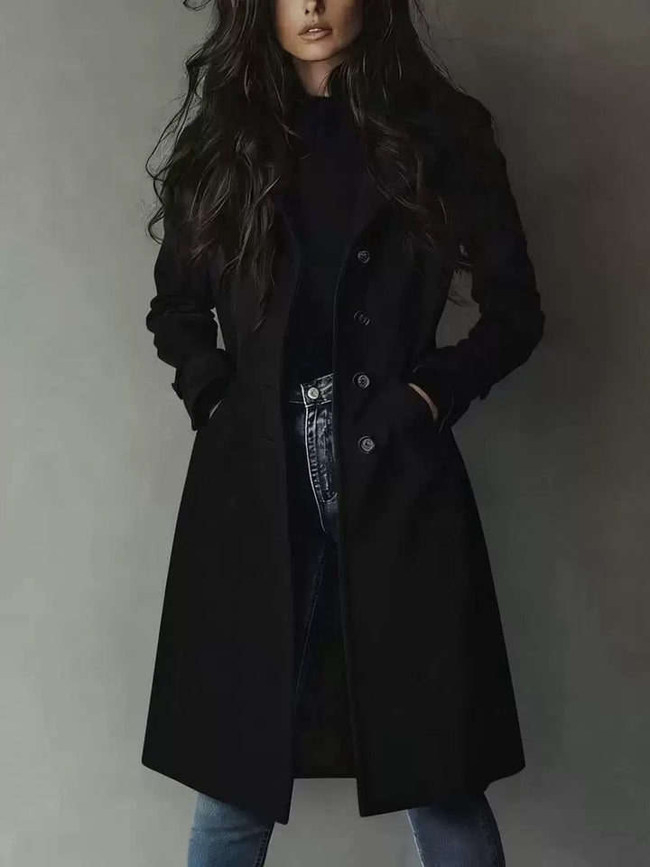 VIVIENNE long trench coat in Black