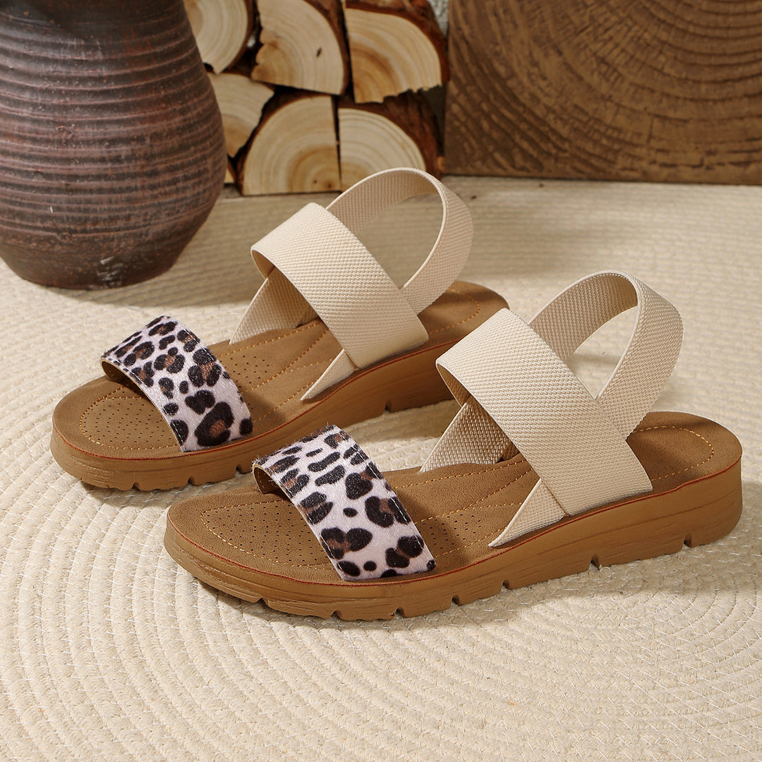EMILY comfort sandals in Off White Leopard