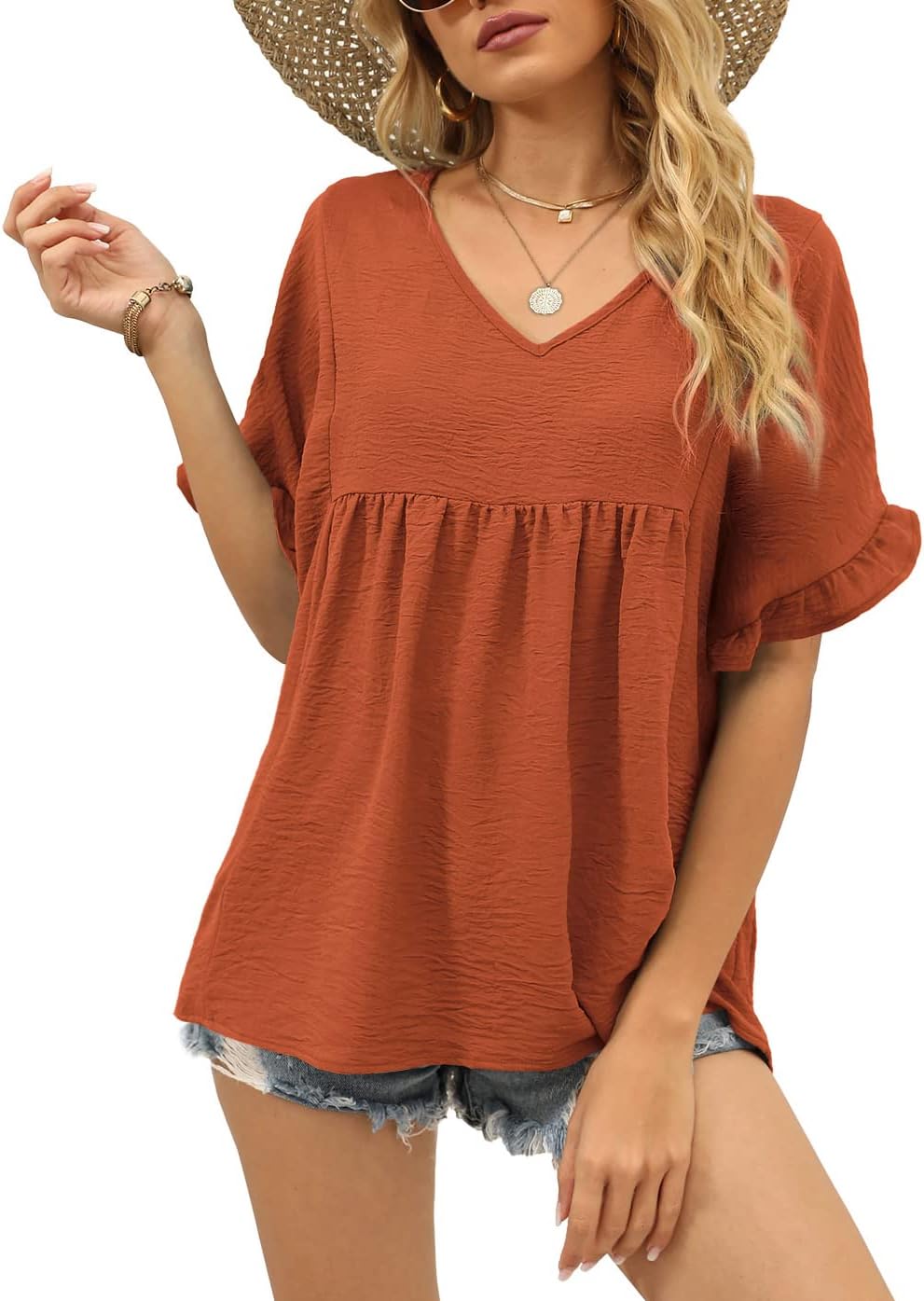 Ava™ Ruffle Sleeve Blouse