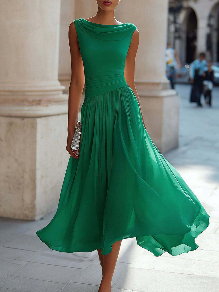 Riviera Chiffon Midi Dress - women&