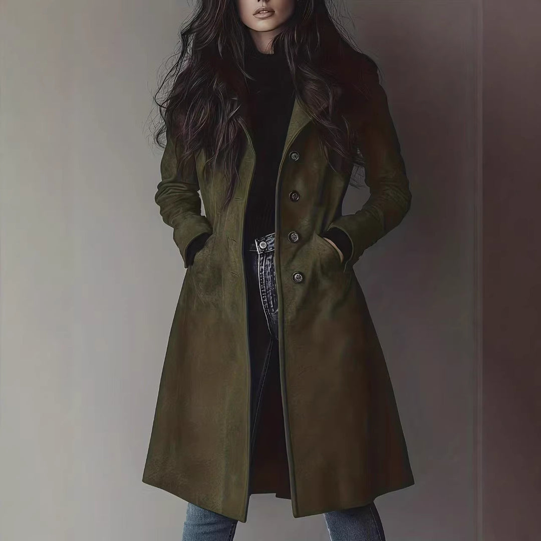 VIVIENNE long trench coat in Army Green