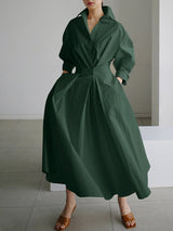 Bethany | Crisp Collar Flow Maxi Dress