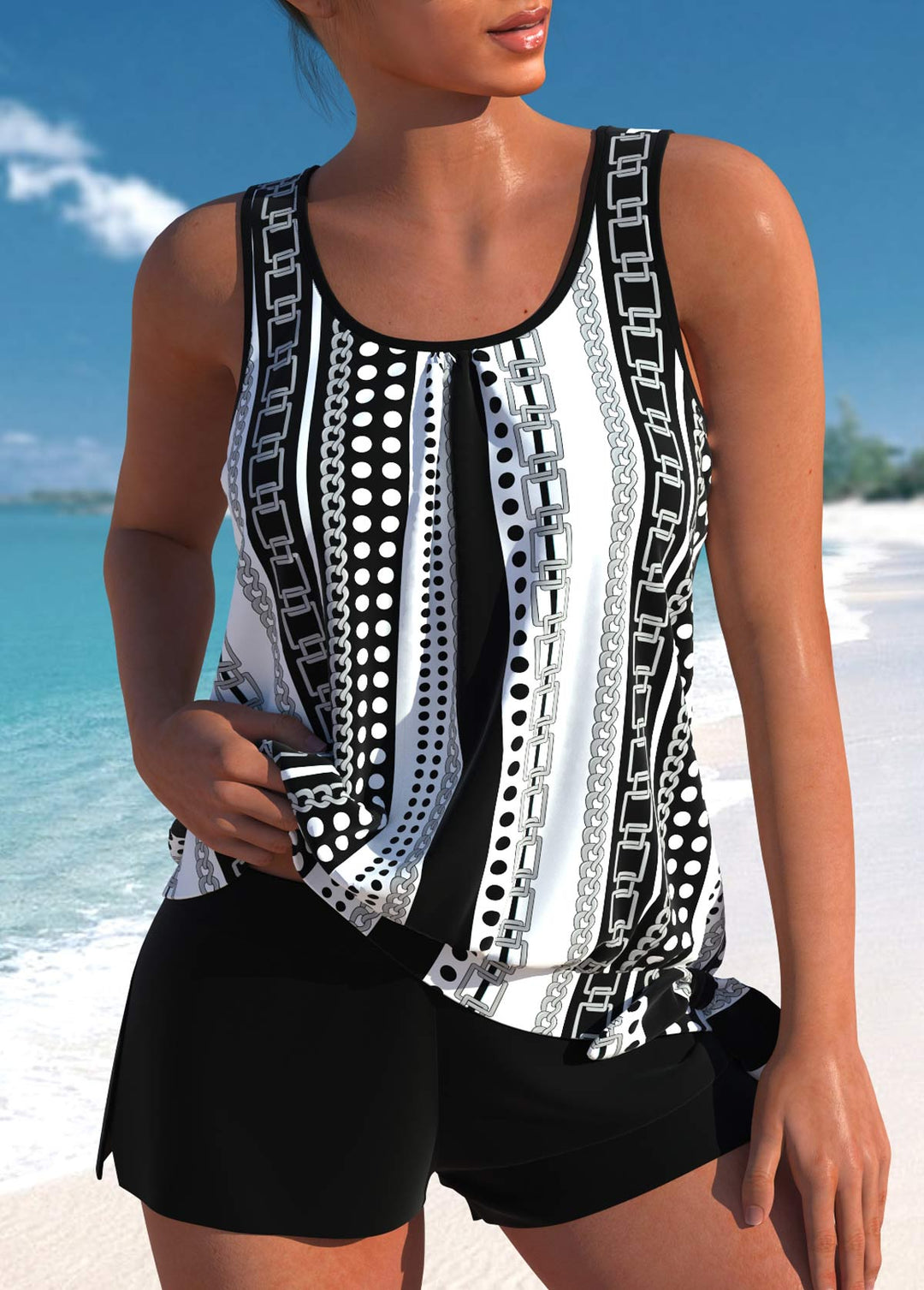 Chloe| Stylish Floral Tankini Set Women