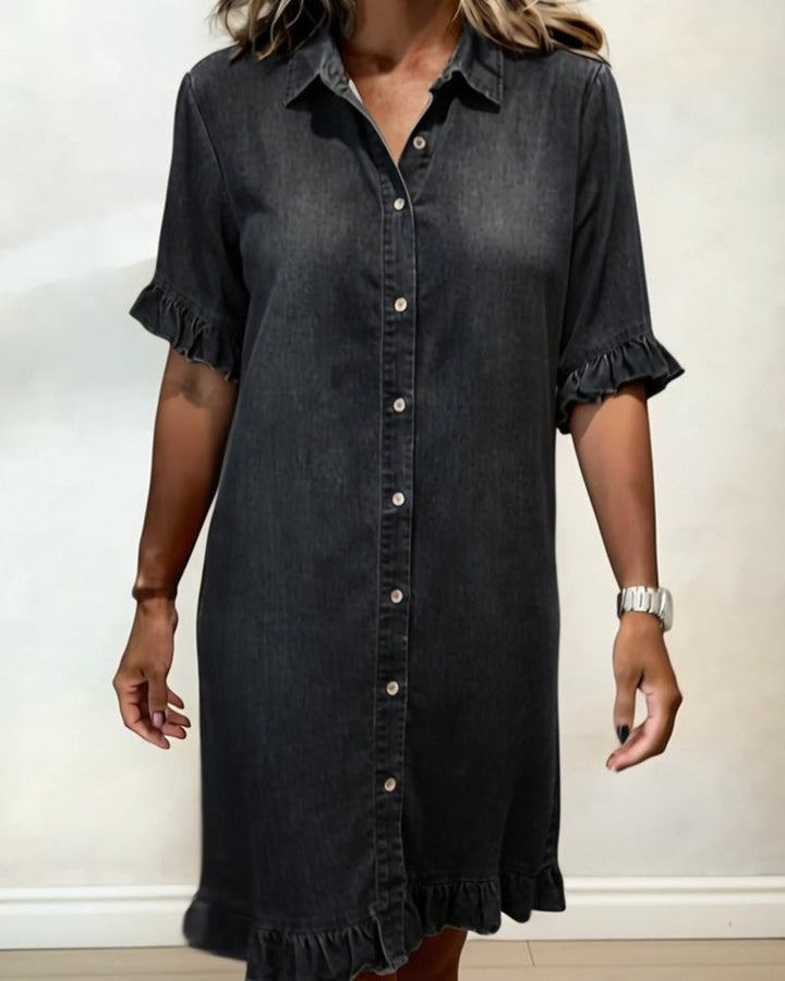 EMMA™ Casual Denim Shirt Dress