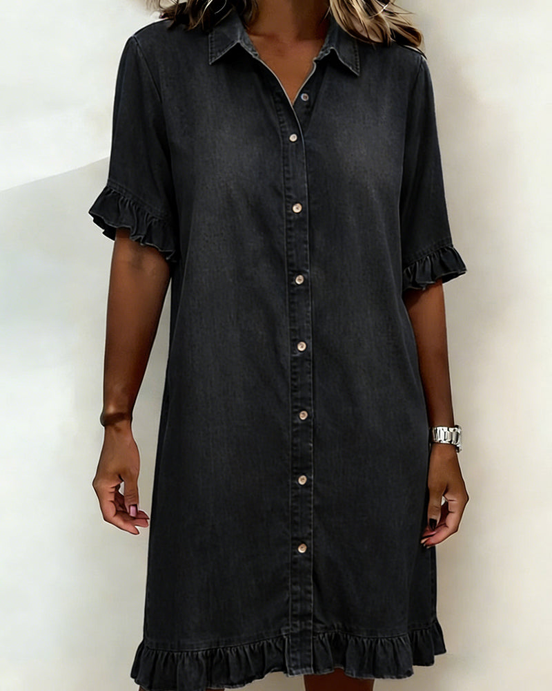 EMMA™ Casual Denim Shirt Dress