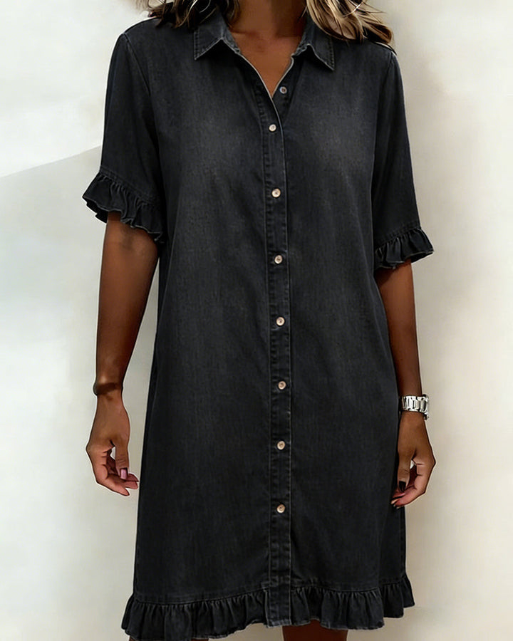 EMMA™ Casual Denim Shirt Dress