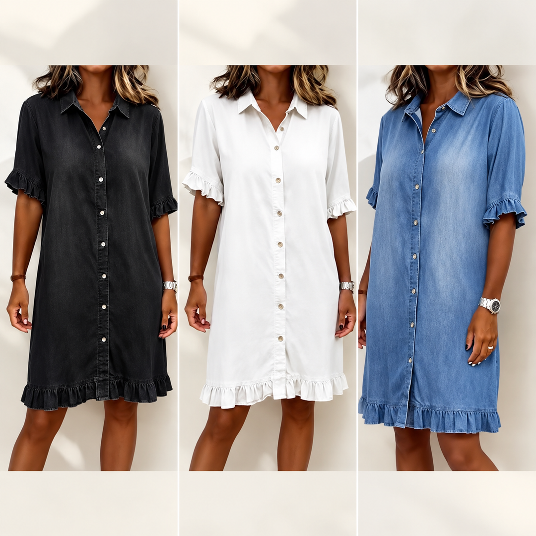 EMMA™ Casual Denim Shirt Dress