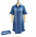 EMMA™ Casual Denim Shirt Dress