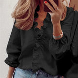 Danielle | Stylish Ruffle Trim Button-Up Blouse