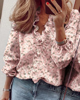 Danielle | Stylish Ruffle Trim Button-Up Blouse