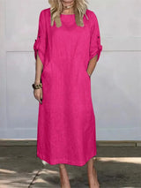 Stella™ - Stylish Comfy Loose Short Sleeved Linen Dress