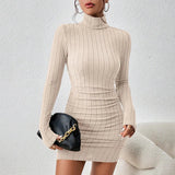 Courtney | Sleek Ribbed Turtleneck Dress
