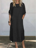 Stella™ - Stylish Comfy Loose Short Sleeved Linen Dress