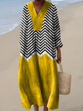 Eleanor | Vibrant Chevron Midi Dress