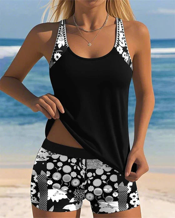 Caroline | Floral Tankini &amp; Shorts Set