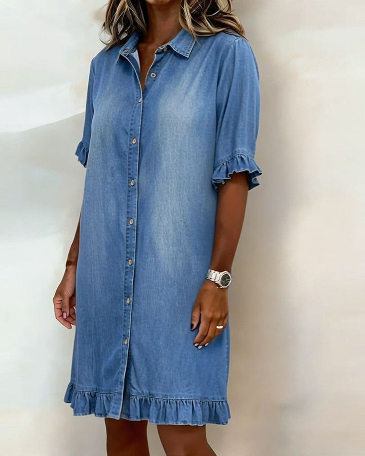 EMMA™ Casual Denim Shirt Dress