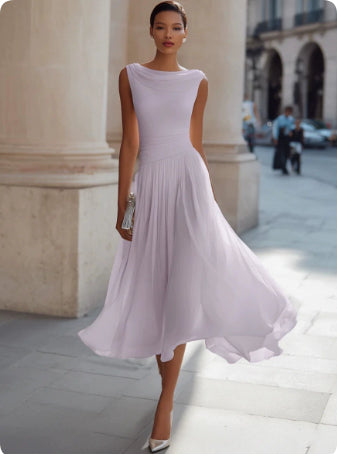 Riviera Chiffon Midi Dress - women&