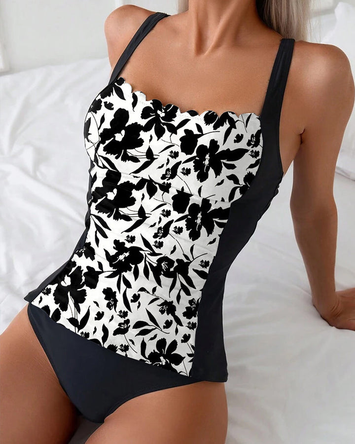 Megan | Elegant Floral-Print One-Piece Swimsuit