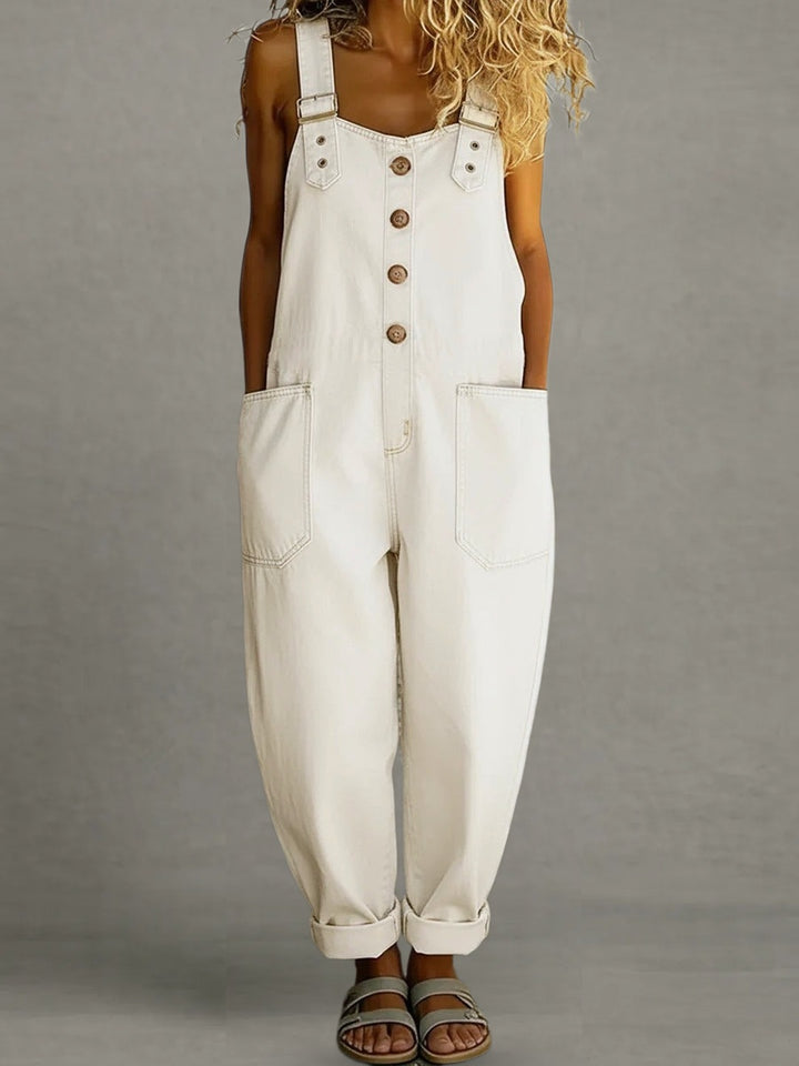 DAISY Vintage Denim Overalls - White