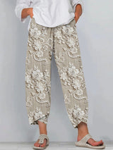 Erica | Elegant Floral Loose-Fit Pants