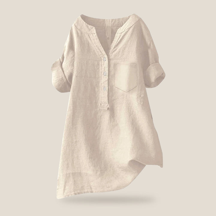 Elira Cotton Ease Blouse in Beige
