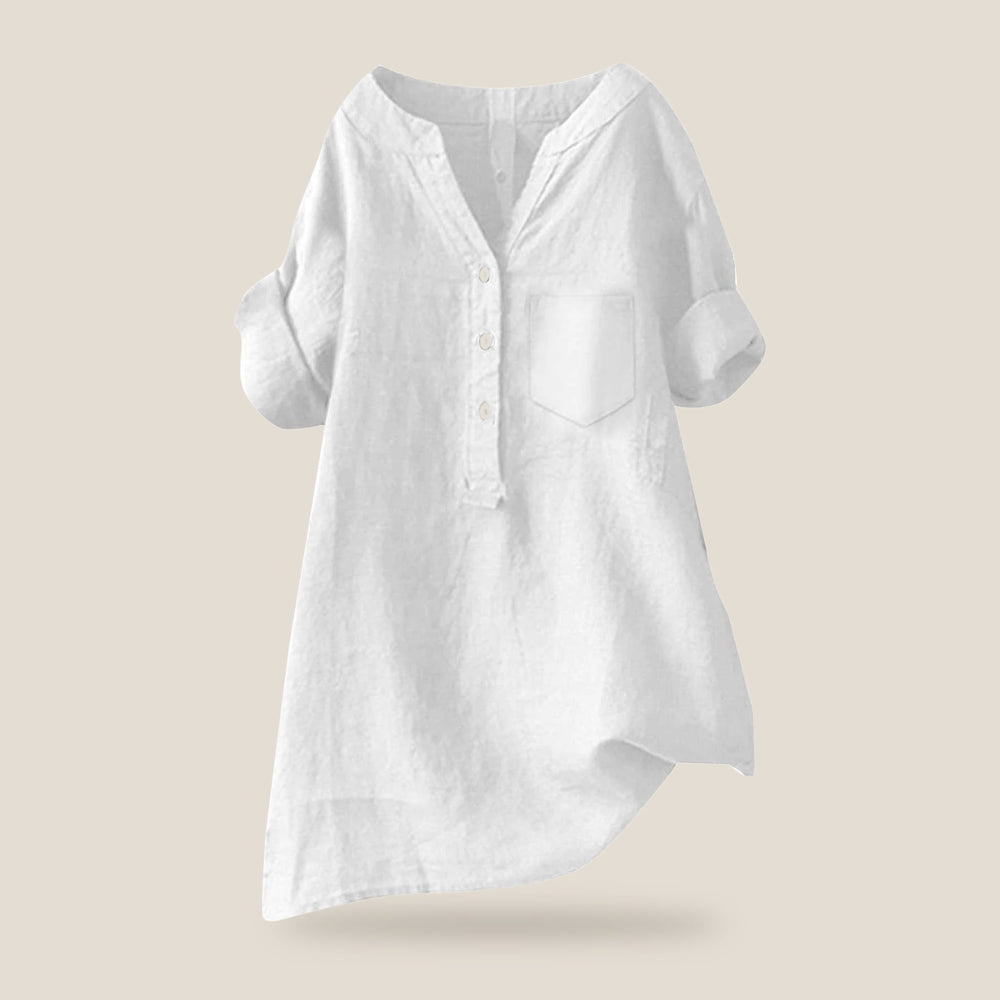 Elira Cotton Ease Blouse in White