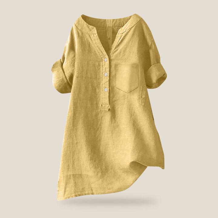 Elira Cotton Ease Blouse in Yellow