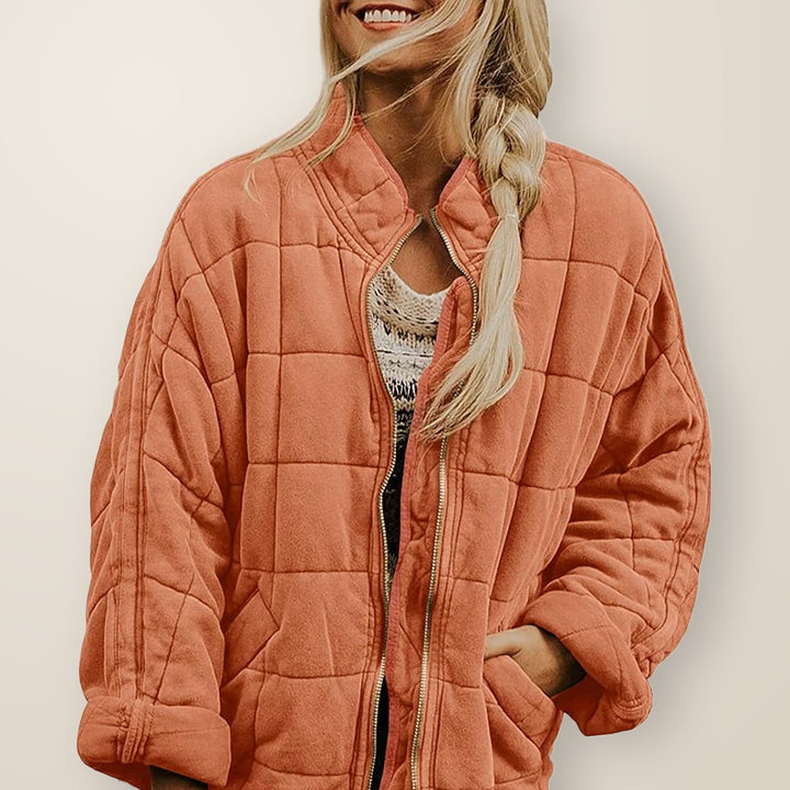 ELLIE quilted jacket in Brick Red