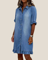 EMMA™ Casual Denim Shirt Dress