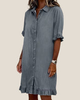 EMMA™ Casual Denim Shirt Dress