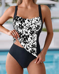Megan | Elegant Floral-Print One-Piece Swimsuit