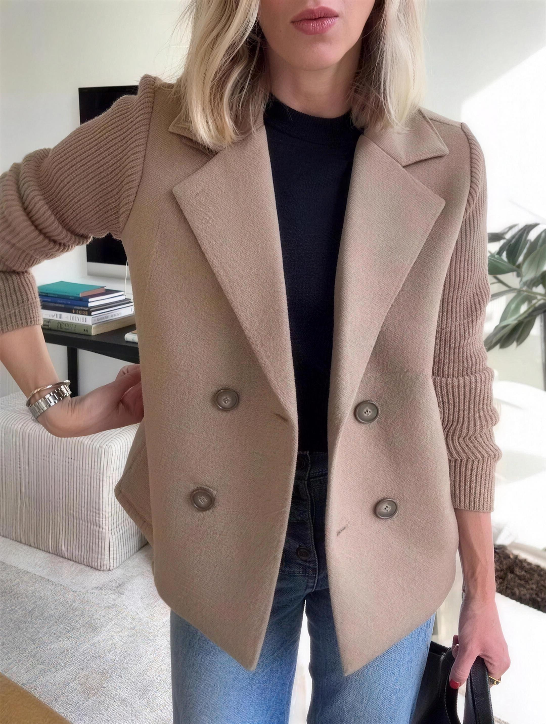 AVA Casual Blazer Coat - Brown