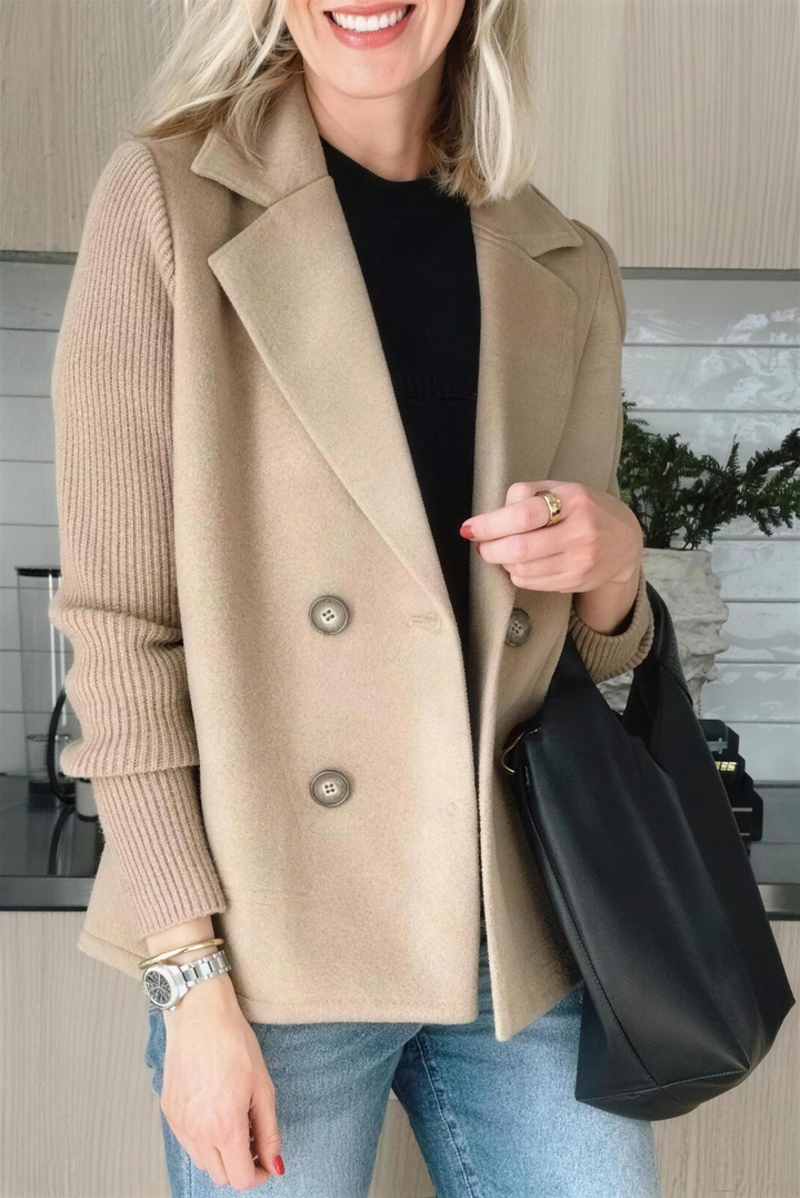 AVA Casual Blazer Coat - Khaki