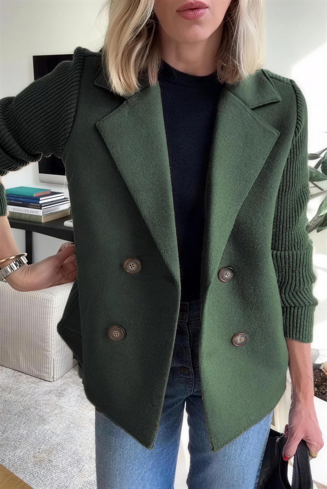 AVA Casual Blazer Coat - Green
