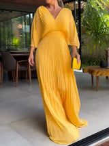 Harper | Pleated Flowing Evening Dress