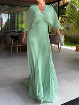 Harper | Pleated Flowing Evening Dress
