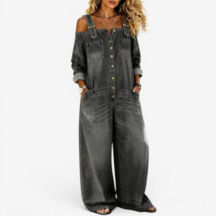 Ella™ Wide-Leg Denim Jumpsuit