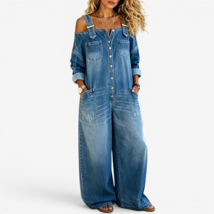 Ella™ Wide-Leg Denim Jumpsuit